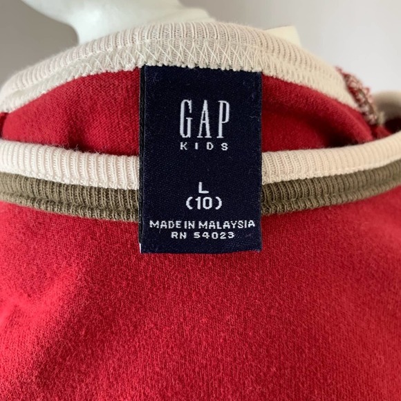 Boys Gap KIDS Vintage Sweatshirt Top, Size Large, Red, Blue, Cream, Long sleeves - Picture 4 of 7